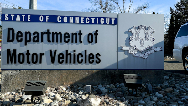 Sign for the Connecticut Department of Motor Vehicles